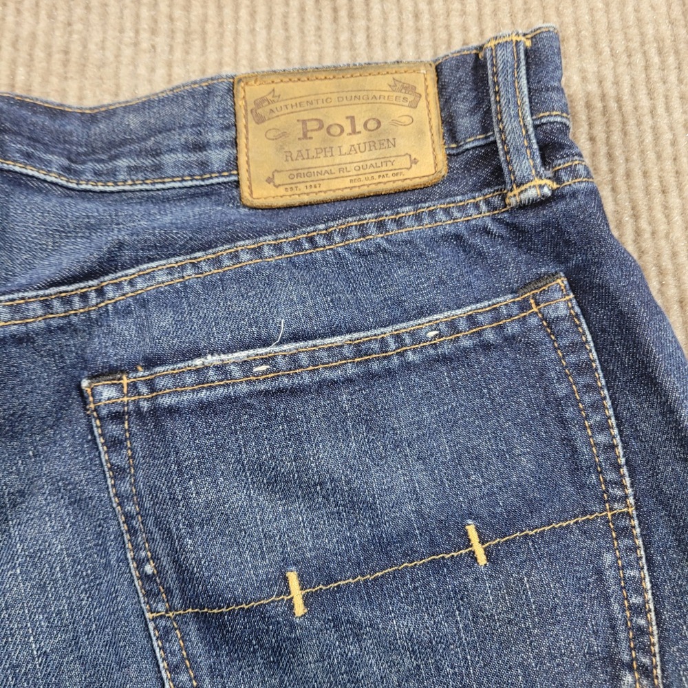 Polo Ralph Lauren Mens Authentic Dungarees Blue Selvedge Denim Jeans 34x32